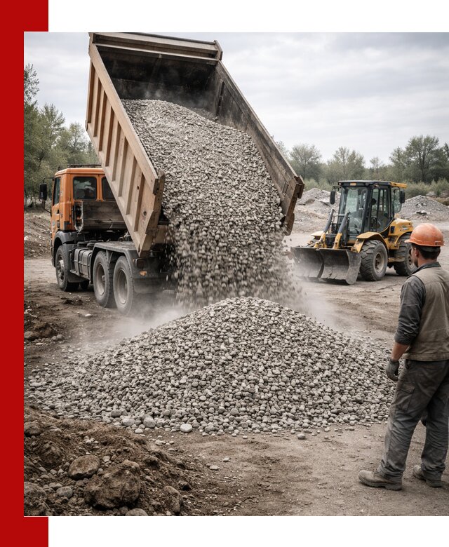 Доставка щебня в Ирбите крупными и мелкими фракциями