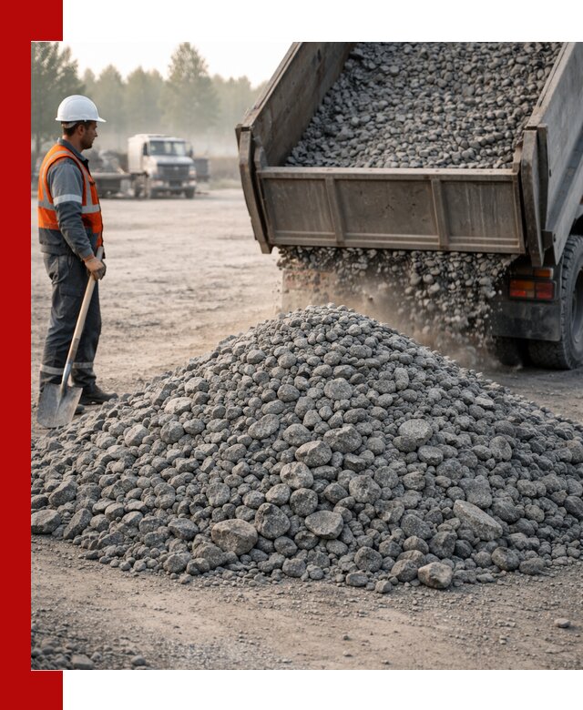 Гранитный щебень фракции 100–201 для строительства в Ирбите