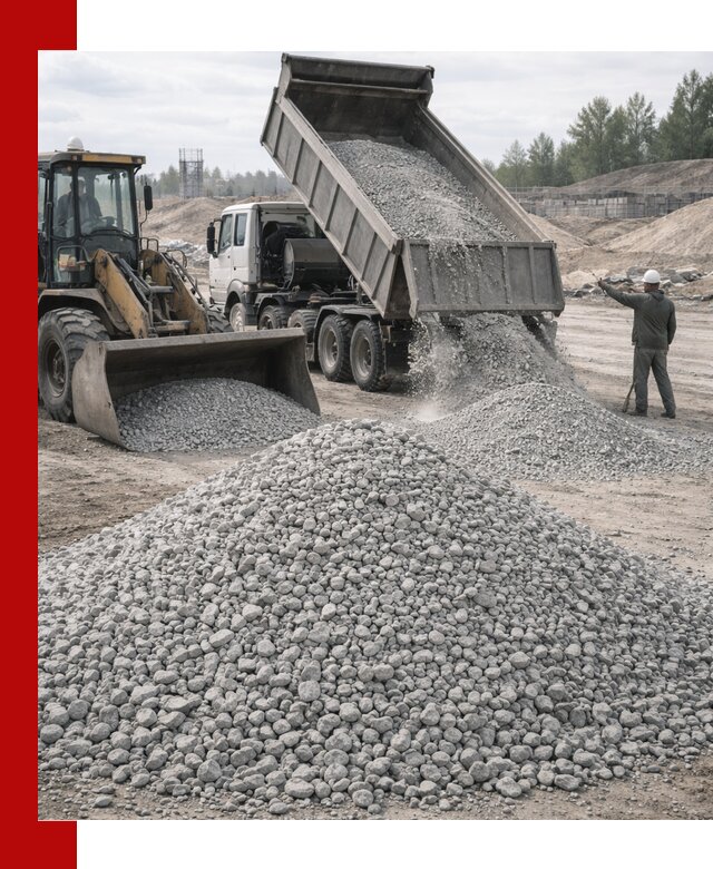 Доставка известнякового щебня фр. 5–20 в Ирбите