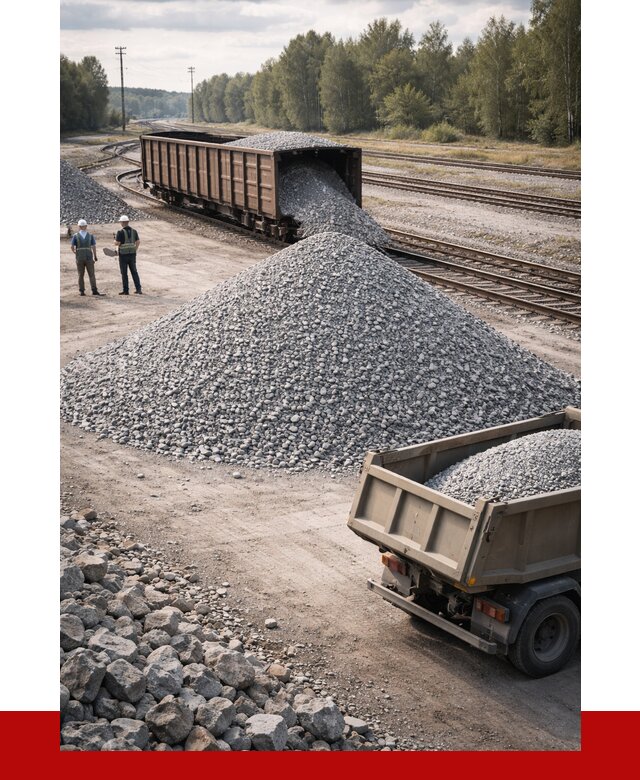 Железнодорожный щебень 20-60 в Ирбите от 1869 р. | ПРОНЕРУДРбт