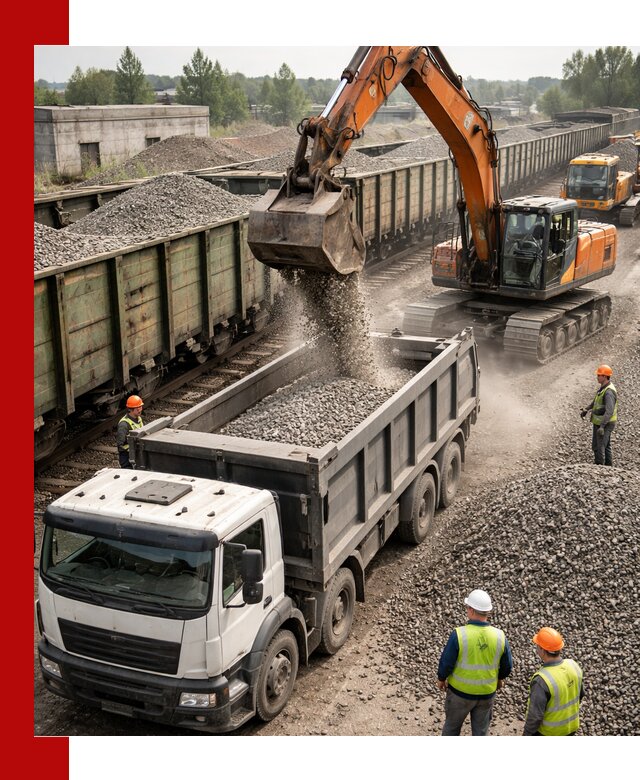 Железнодорожный щебень фракция 25–60 для поставок в Ирбите