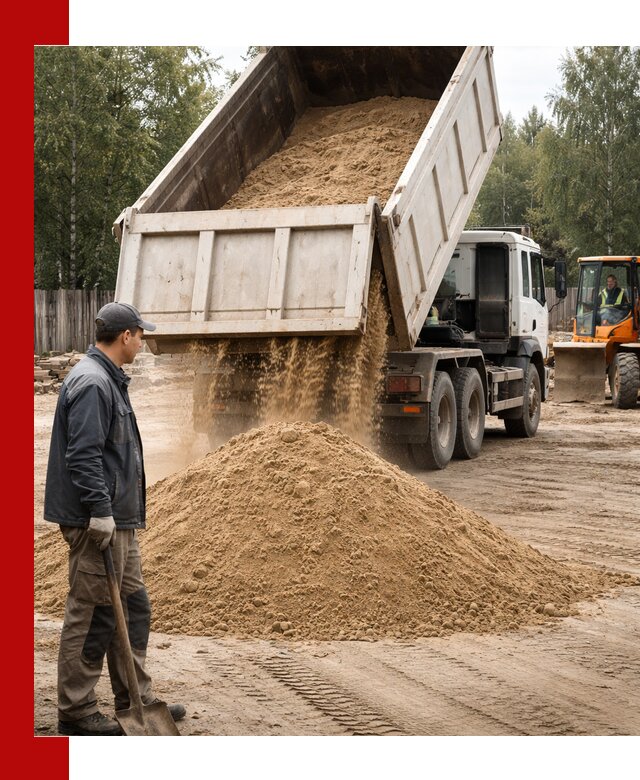Доставка и продажа песка с разгрузкой в Ирбите