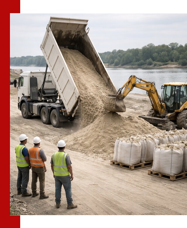Доставка речного песка в Ирбите самосвалами и погрузкой