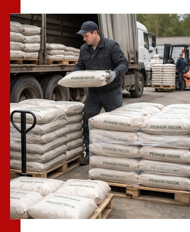 Речной песок в мешках с доставкой в Ирбите
