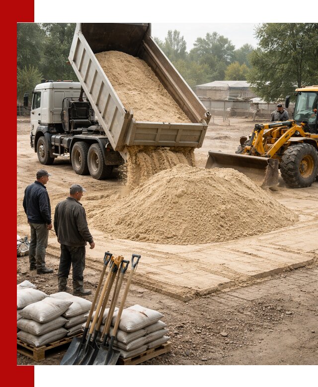 Доставка мытого песка в Ирбите с самосвалами по выгодной цене