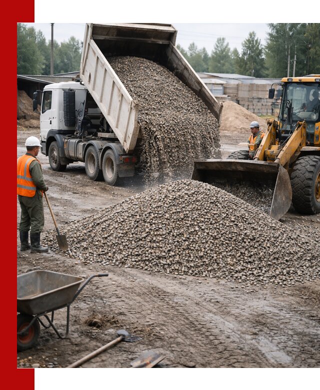 Мытый гравий с доставкой в Ирбите от карьера до участка