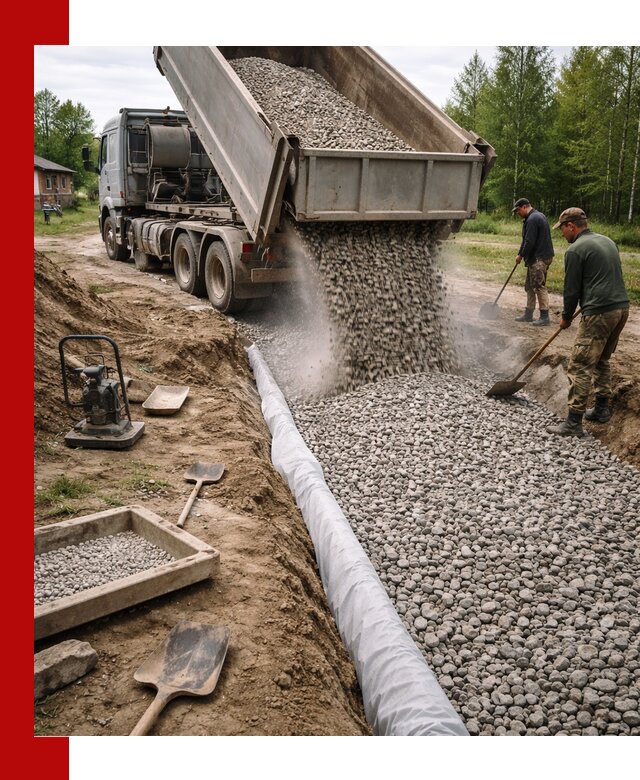 Гравий для дренажа с доставкой в Ирбите качественный и недорогой