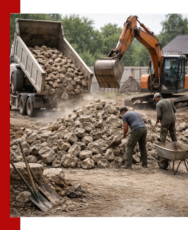 Доставка и разгрузка бутового камня в Ирбите