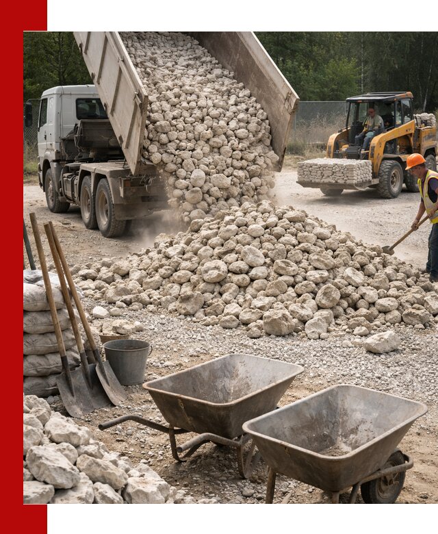 Доставка и продажа бутового известнякового камня в Ирбите