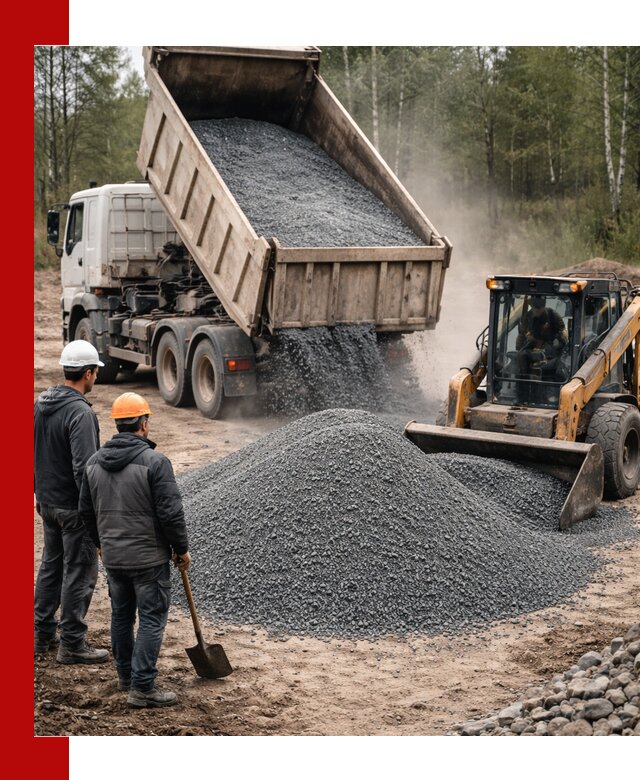 Гранитный отсев 0-5 с доставкой и разгрузкой в Ирбите