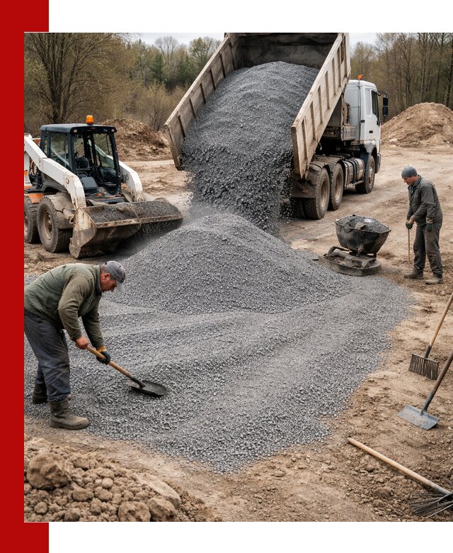 Отсев для подсыпки в Ирбите — доставка и подсыпка на участок