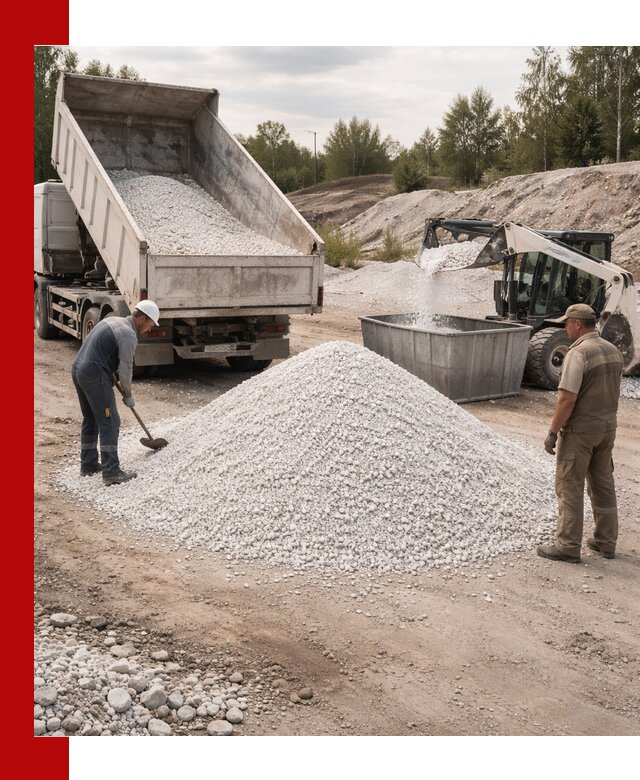 Доставка и продажа белой мраморной крошки в Ирбите