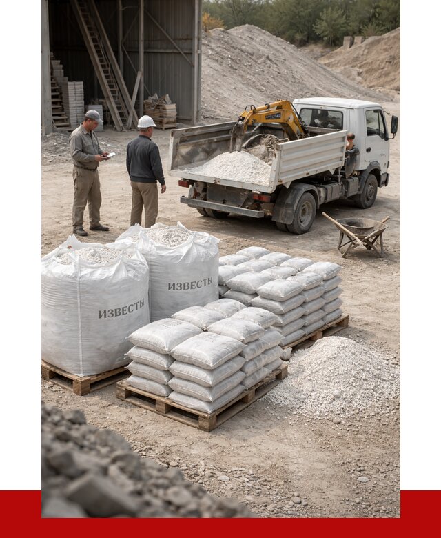 Известь строительная в Ирбите с доставкой от 4617 р. | ПРОНЕРУДРбт