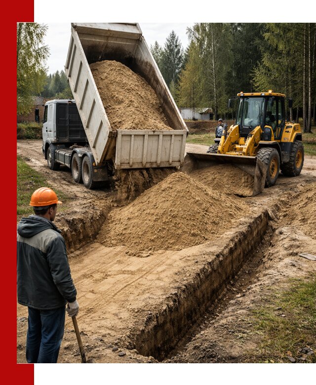 Доставка песчаного грунта в Ирбите для строительных работ