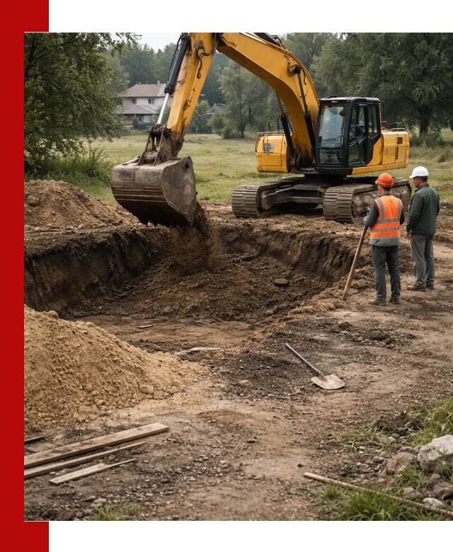 Рытье котлована под фундамент в Ирбите (быстро и недорого)